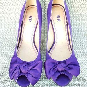 BP. Nordstrom Size 5M Purple Satin peep toe Heels